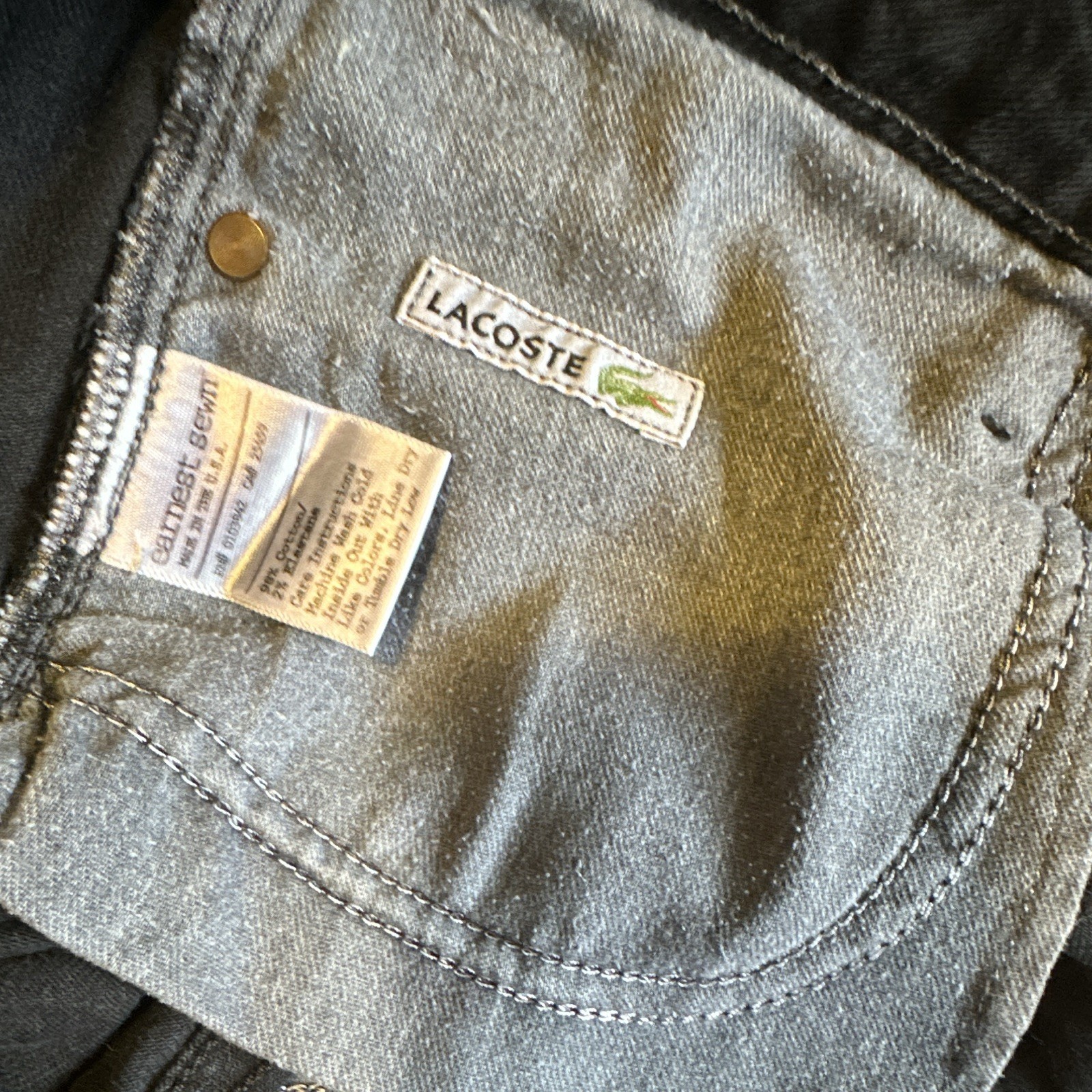 Lacoste Women’s Black Dark Wash Denim Slim Skinny Stretch 5-Pocket Jeans