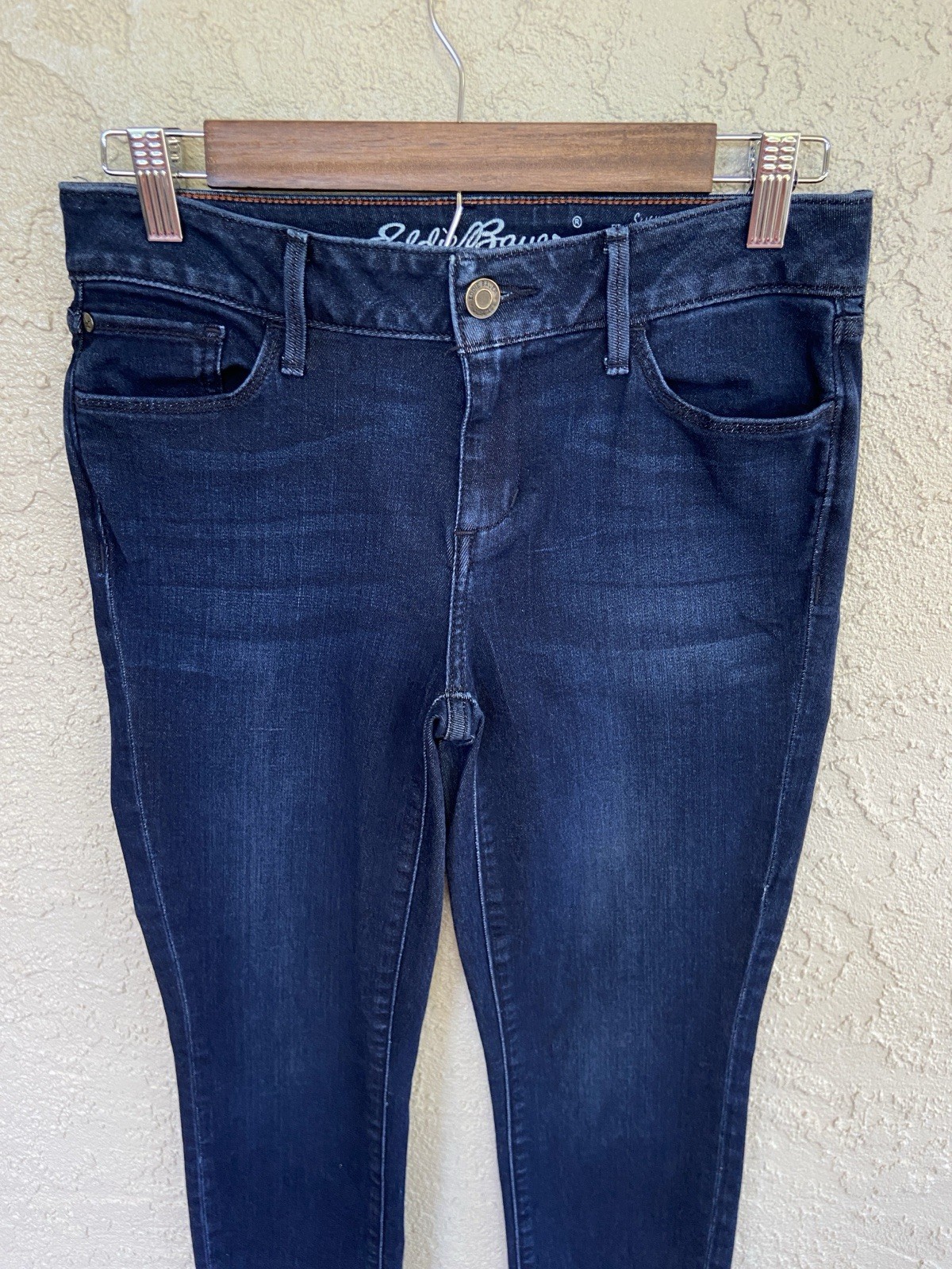 Eddie Bauer Mid Rise Slightly Curvy Skinny Ankle Stretch Jeans Dark Wash Size 2