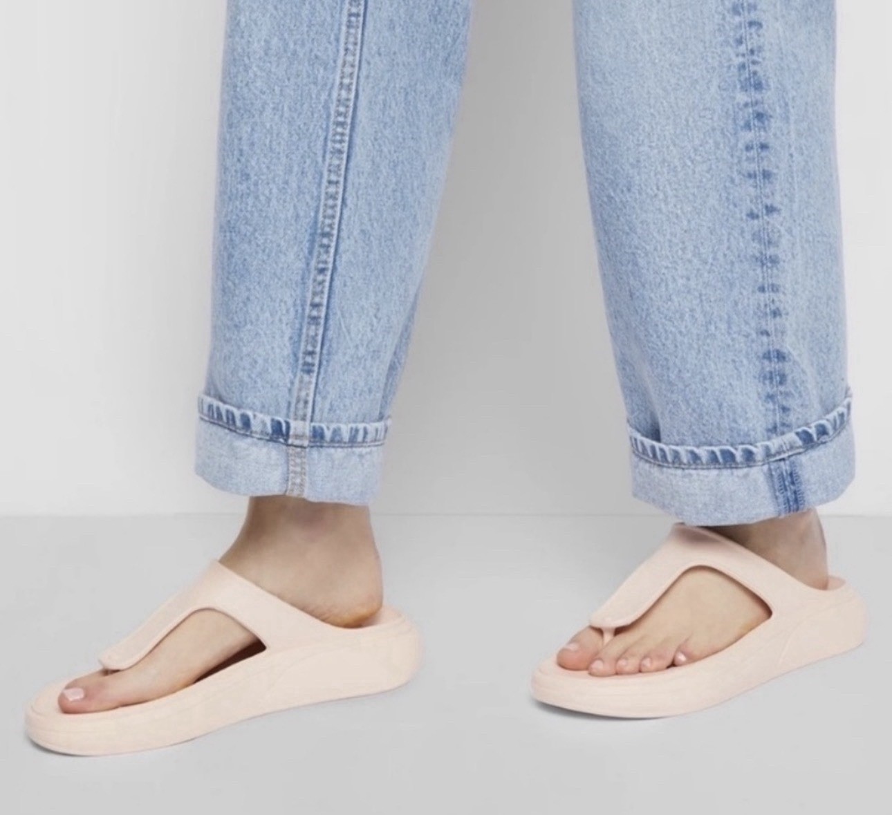 Stuart Weitzman Stuflex T-Strap Slide Sandals Rosewater Pink Size 11 41.5 NIB