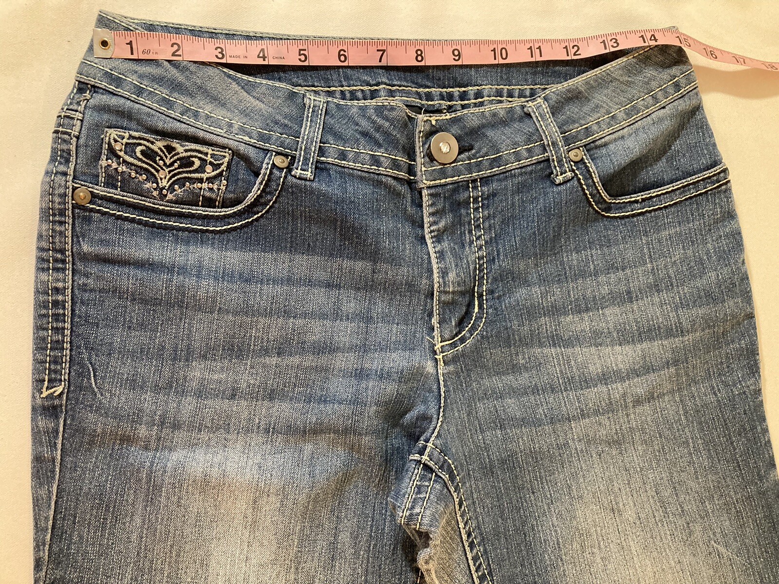 Faded Glory Jeans Size 10 30Wx29L 9” Rise Used Condition Missing Button On Butt