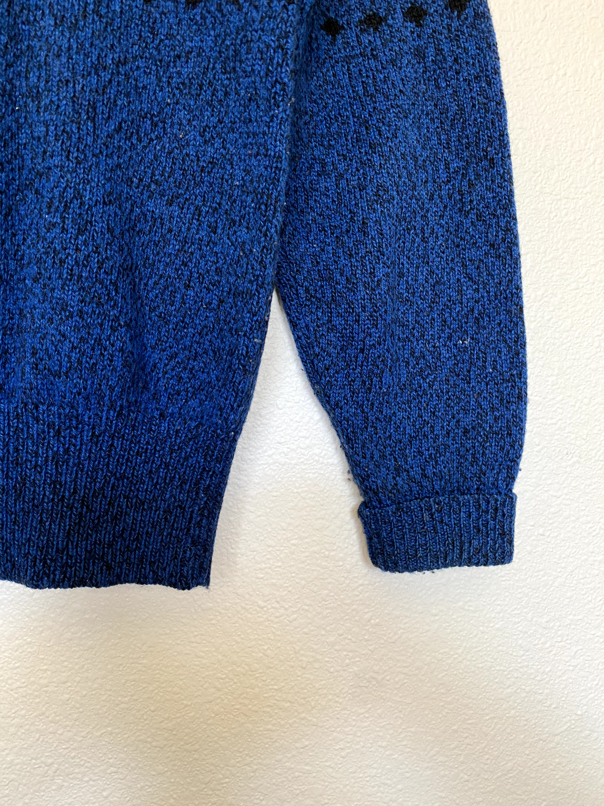 Vintage Woolrich Knit Sweater Mens Wool Crewneck Chunky Blue Fisherman Fall Sm