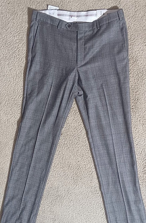 Samuelsohn Suit 44R Current Gray Plaid NWT Dual Vents