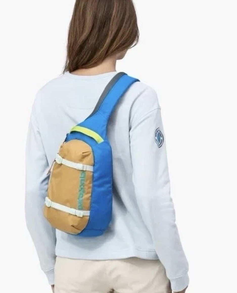 New Patagonia Atom 8L Sling Bag-Patchwork Vessel Blue–Crossbody Pack Bag Unisex