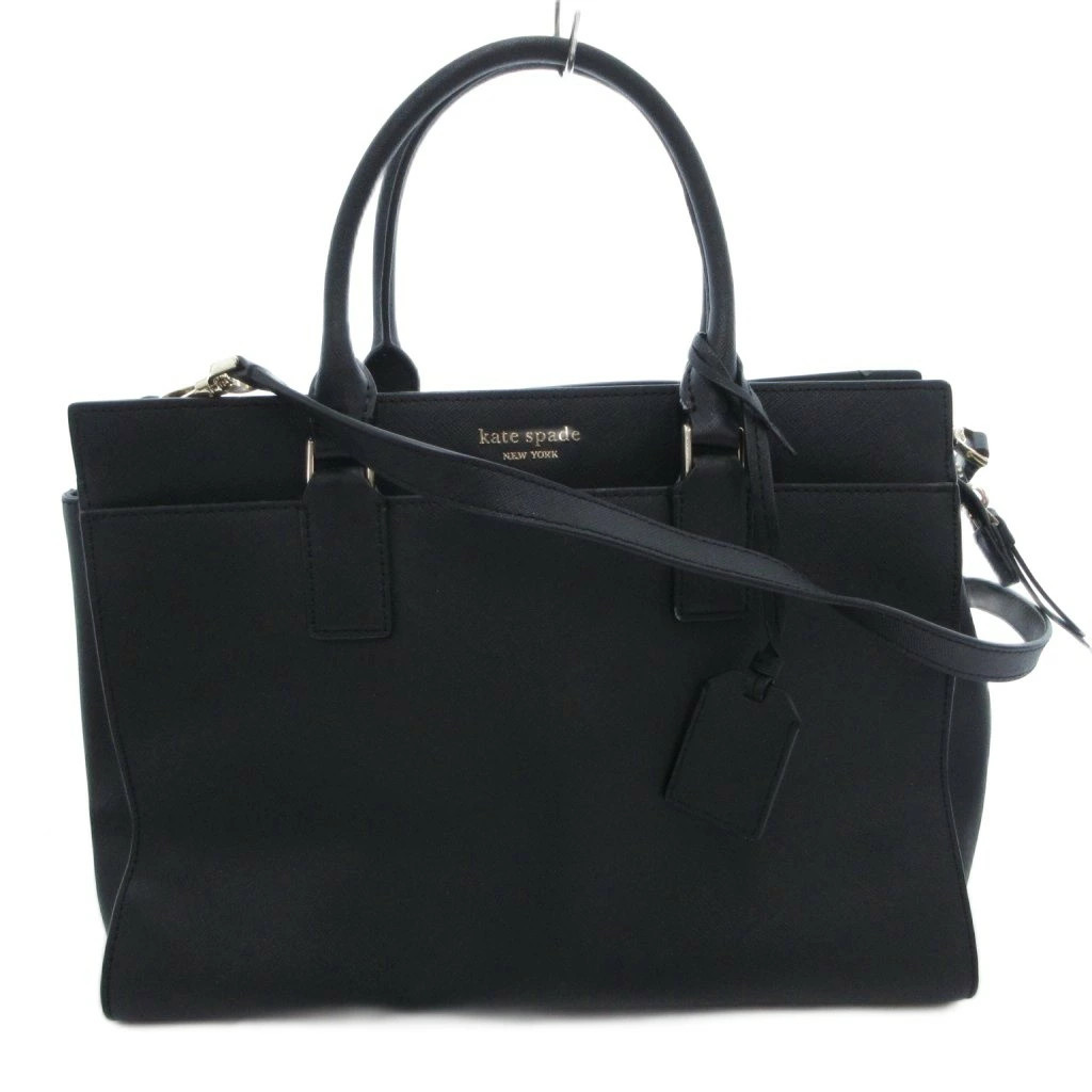 Used Kate Spade Handbag Shoulder 2way Leather Logo Black WKRU5849 FF Vector Seco