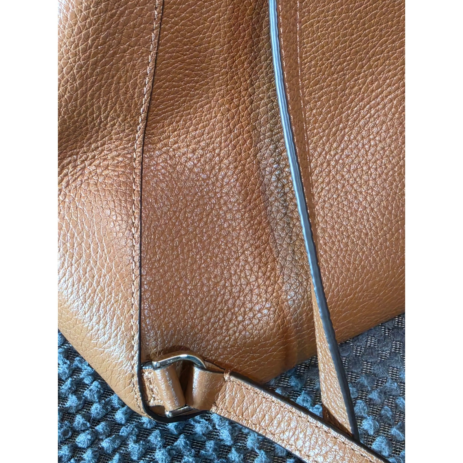 Kate Spade New York Pebbled Leather Backpack Brown Drawstring Magnetic Flap Bag