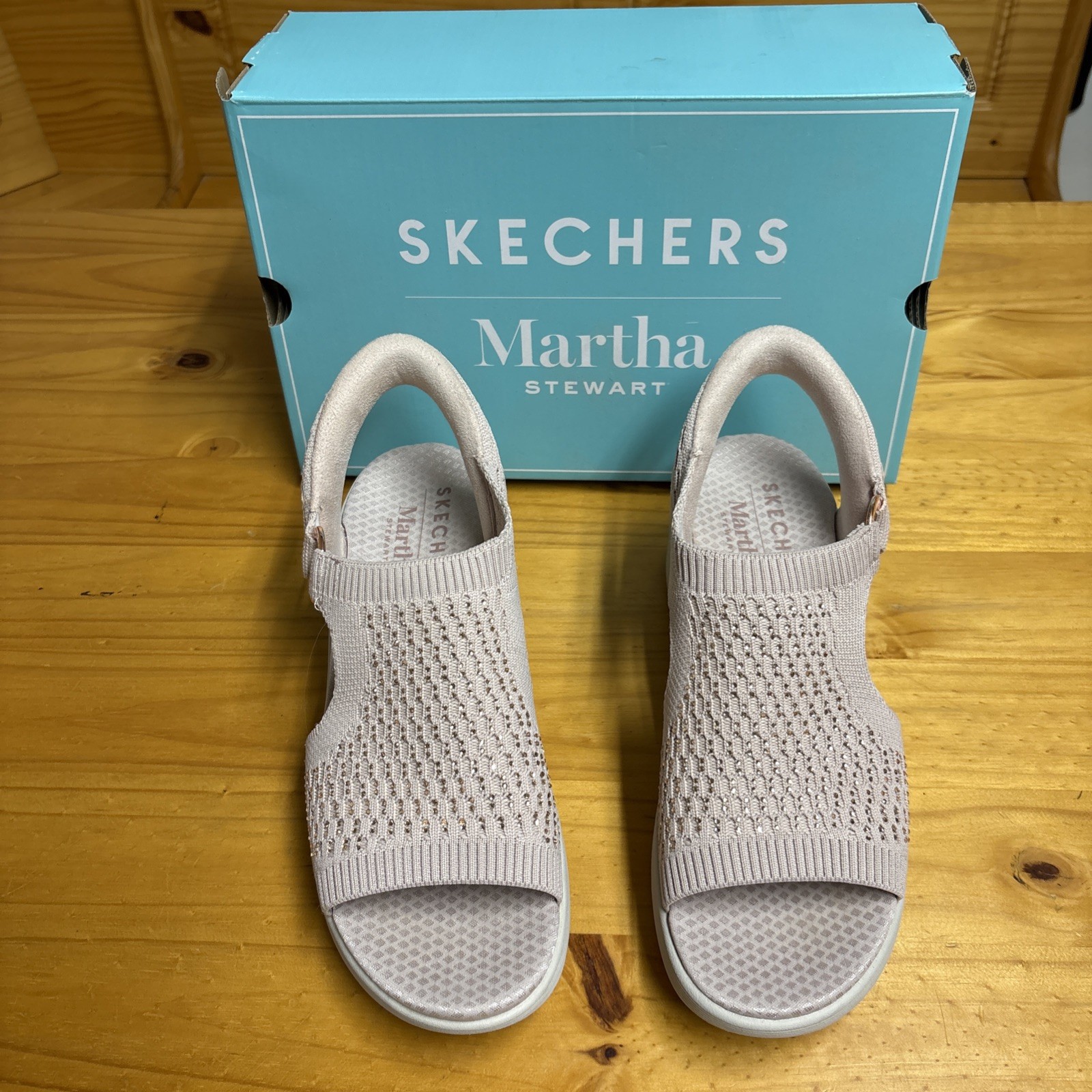 Skechers Martha Stewart Pier Lite Blush Slip Ins Sandals Size 8.5