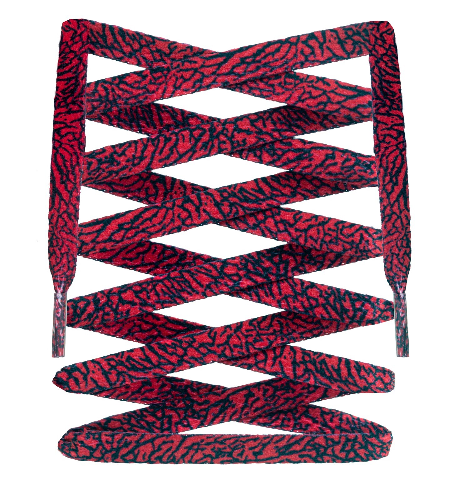 LitLaces – Elephant Custom Printed Cement Shoe Laces Fits AJ3 AJ4 Black Cement