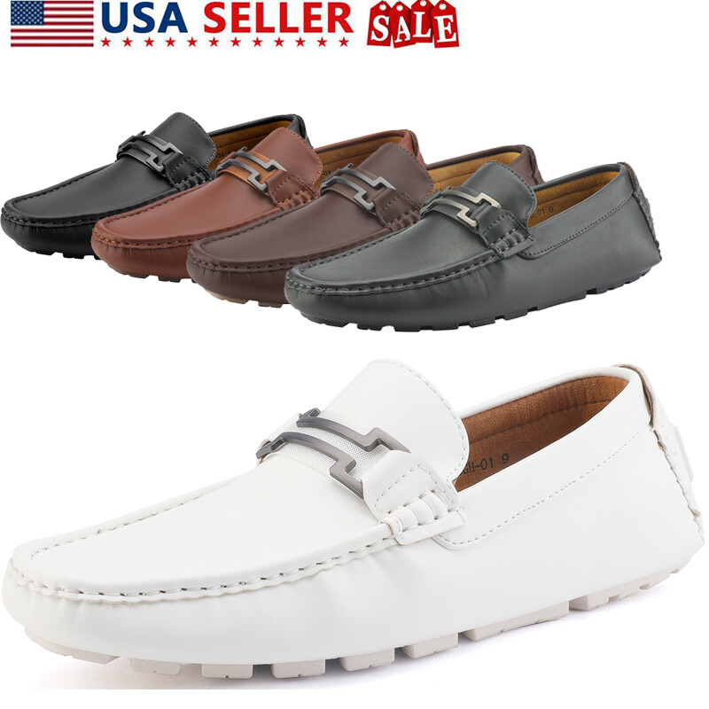 Men’s Loafers Shoes Driving Casual Moccasins Leather Slip On Boat Penny Shoes US