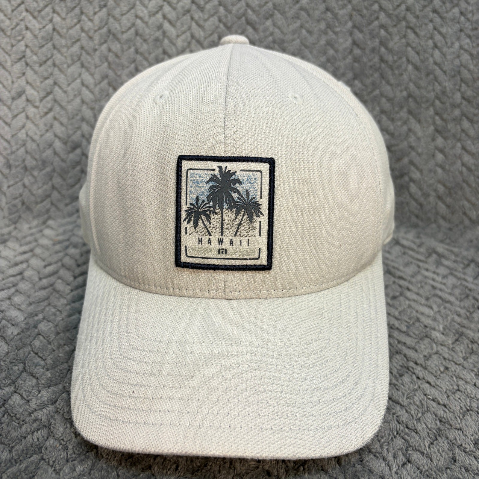 TravisMathew Hawaii Palm Tree Snapback Hat Beige Flexfit 110 Tech Cap Mens OSFM