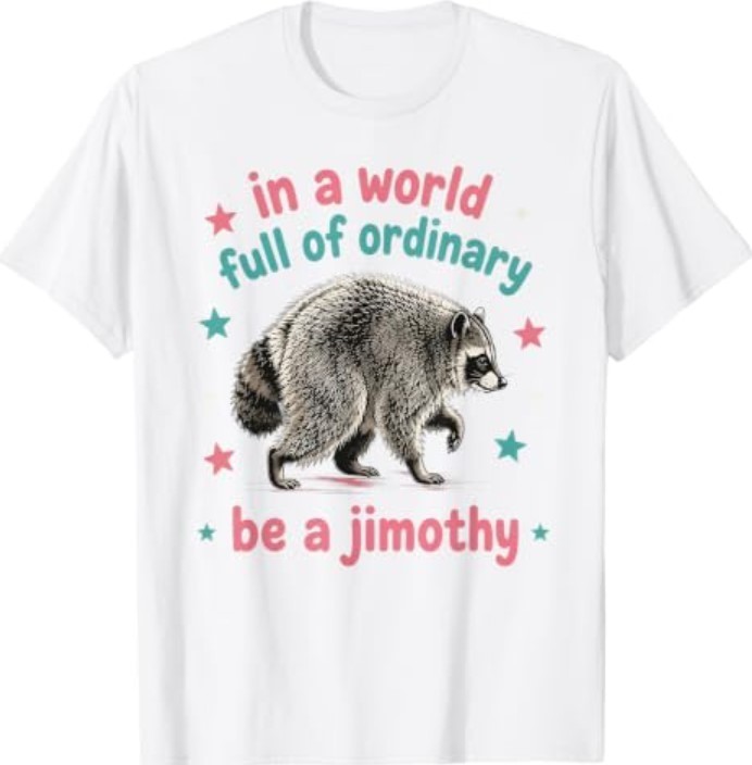 in A World Full of Ordinary Be A Jimothy Viral Raccoon T-ShirtT