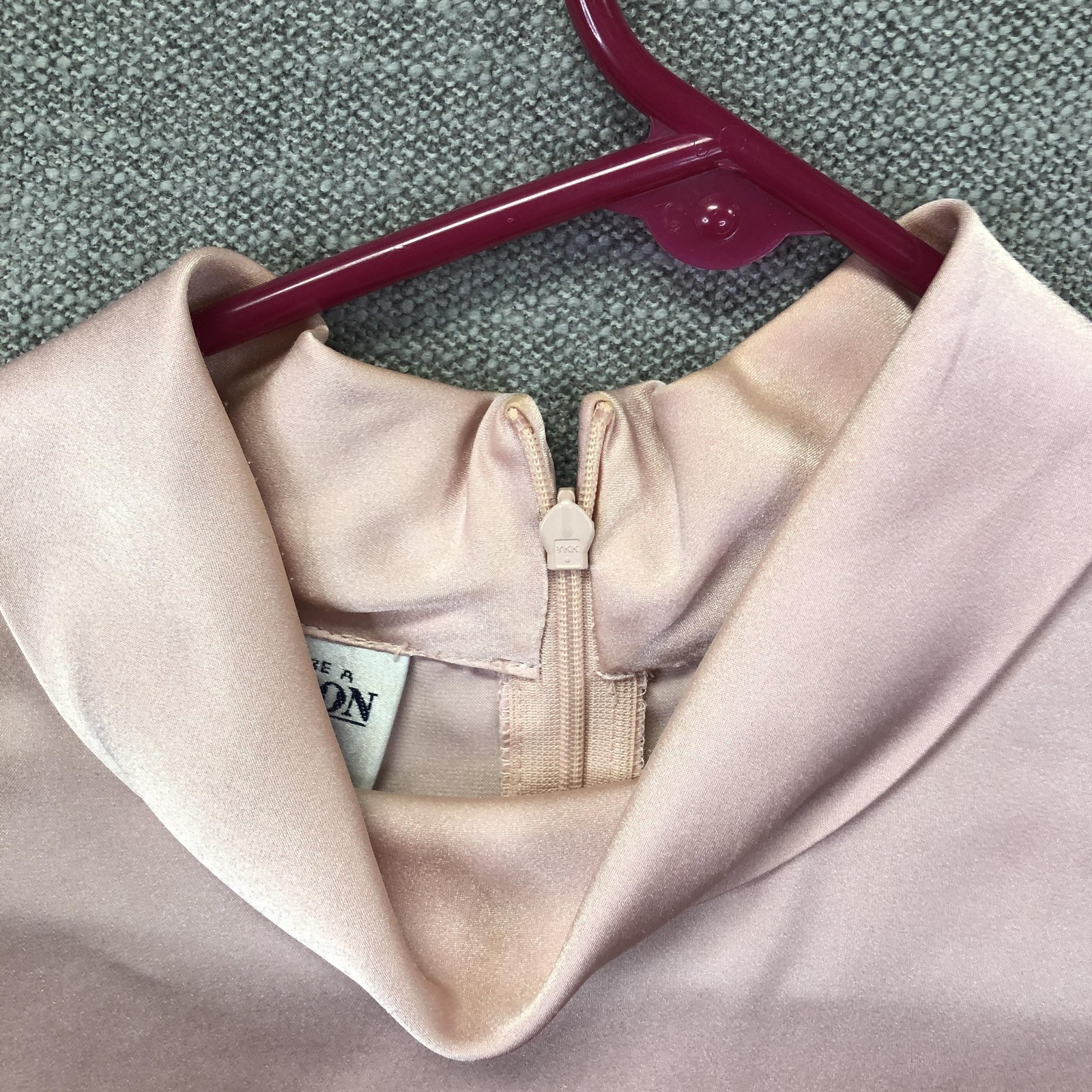 Vintage Pendleton Blouse Womens 16W Pink Satin Dressy Mock Neck Long Sleeve Top