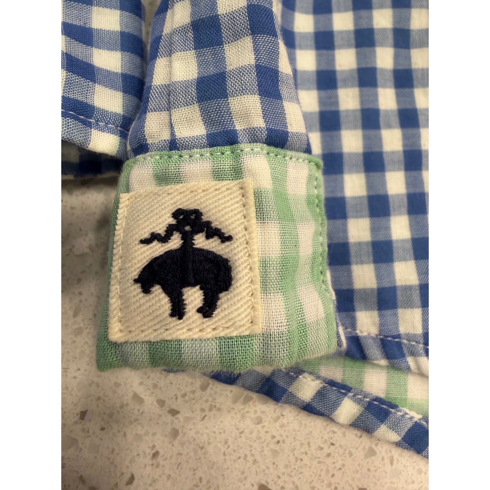 Brooks Brothers Button Down Shirt Womens 8 Blue Excellent Gingham Classic Preppy