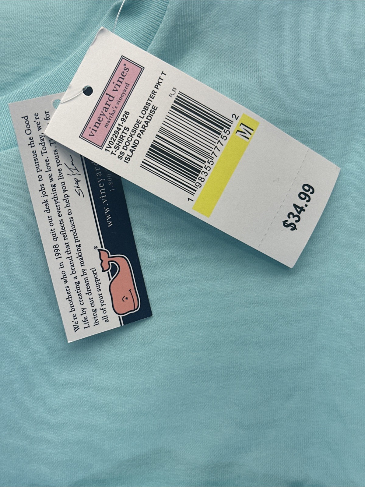 Vineyard Vines Men’s Medium Dockside Lobster Island Paradise Short Sleeve NWT