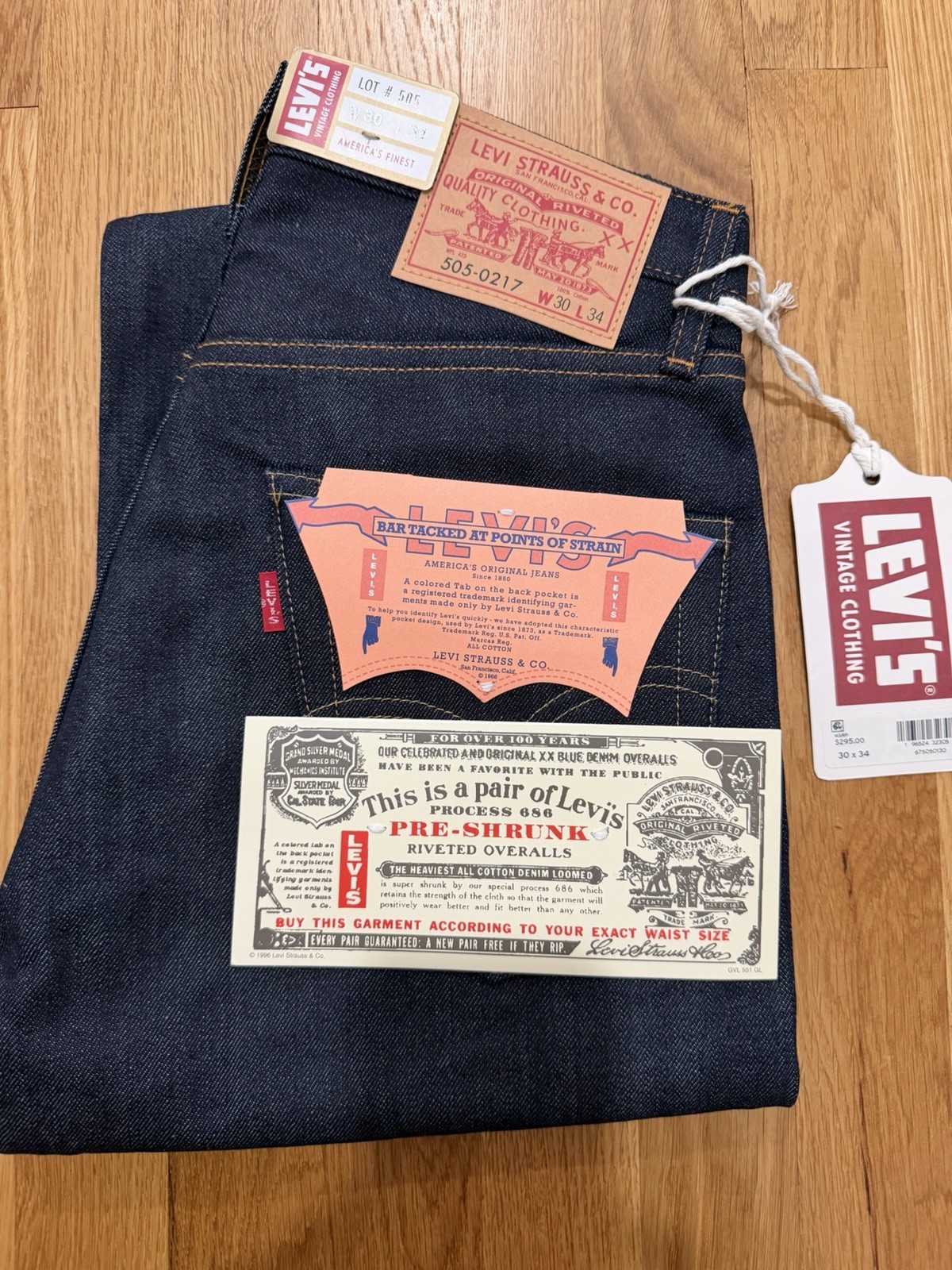 Levi’s Vintage Clothing 505 1967 Selvedge Denim Jeans W30 L34 LVC Made in Japan
