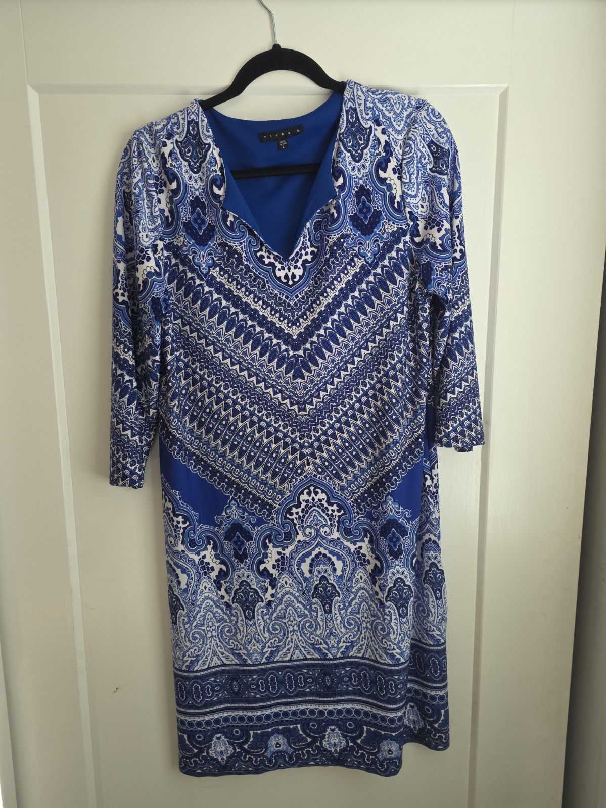 Tiana B. Blue And White Dress Size L