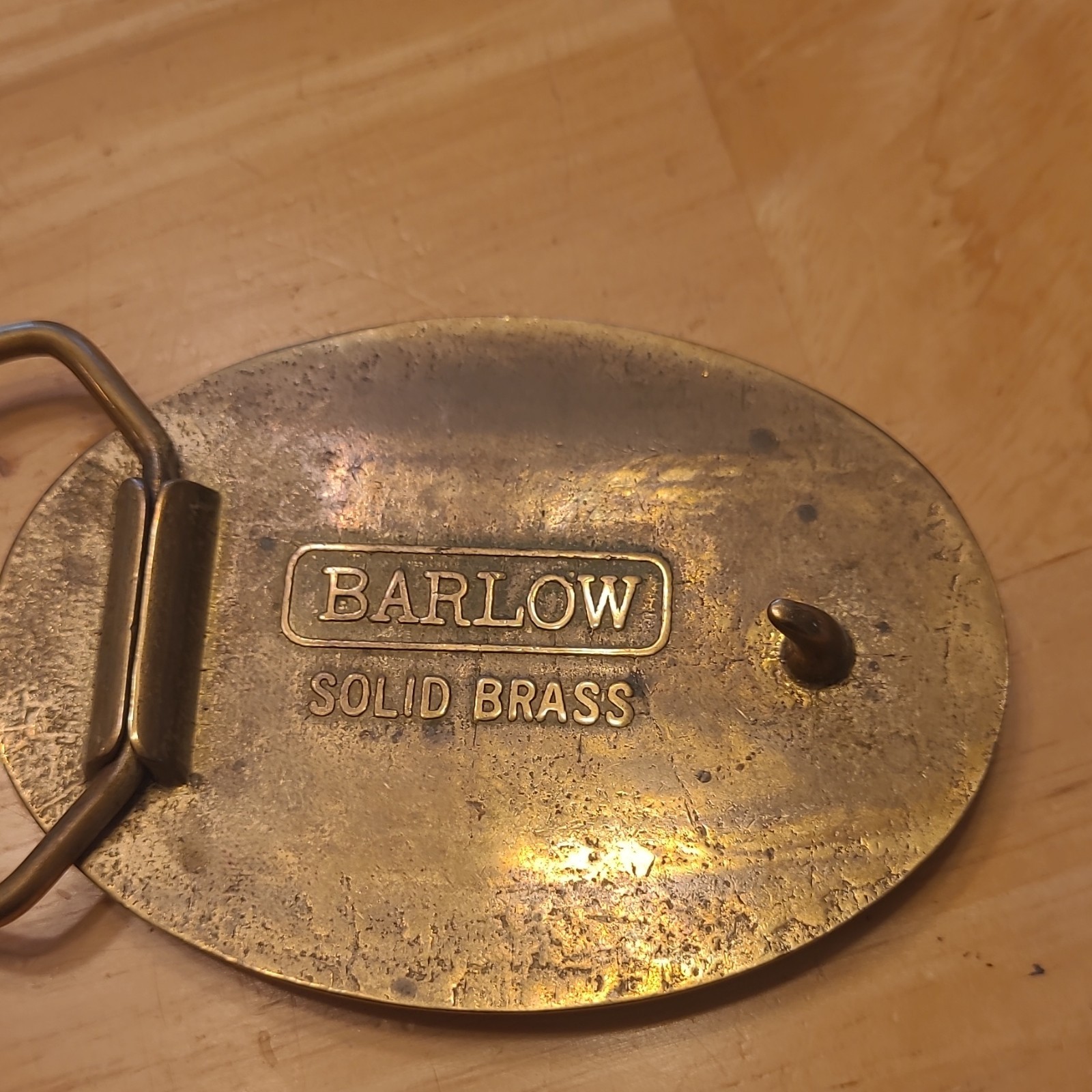 Barlow Solid Brass Oval Fish Western Belt Buckle Gold, Fits 1.75 in Belt
