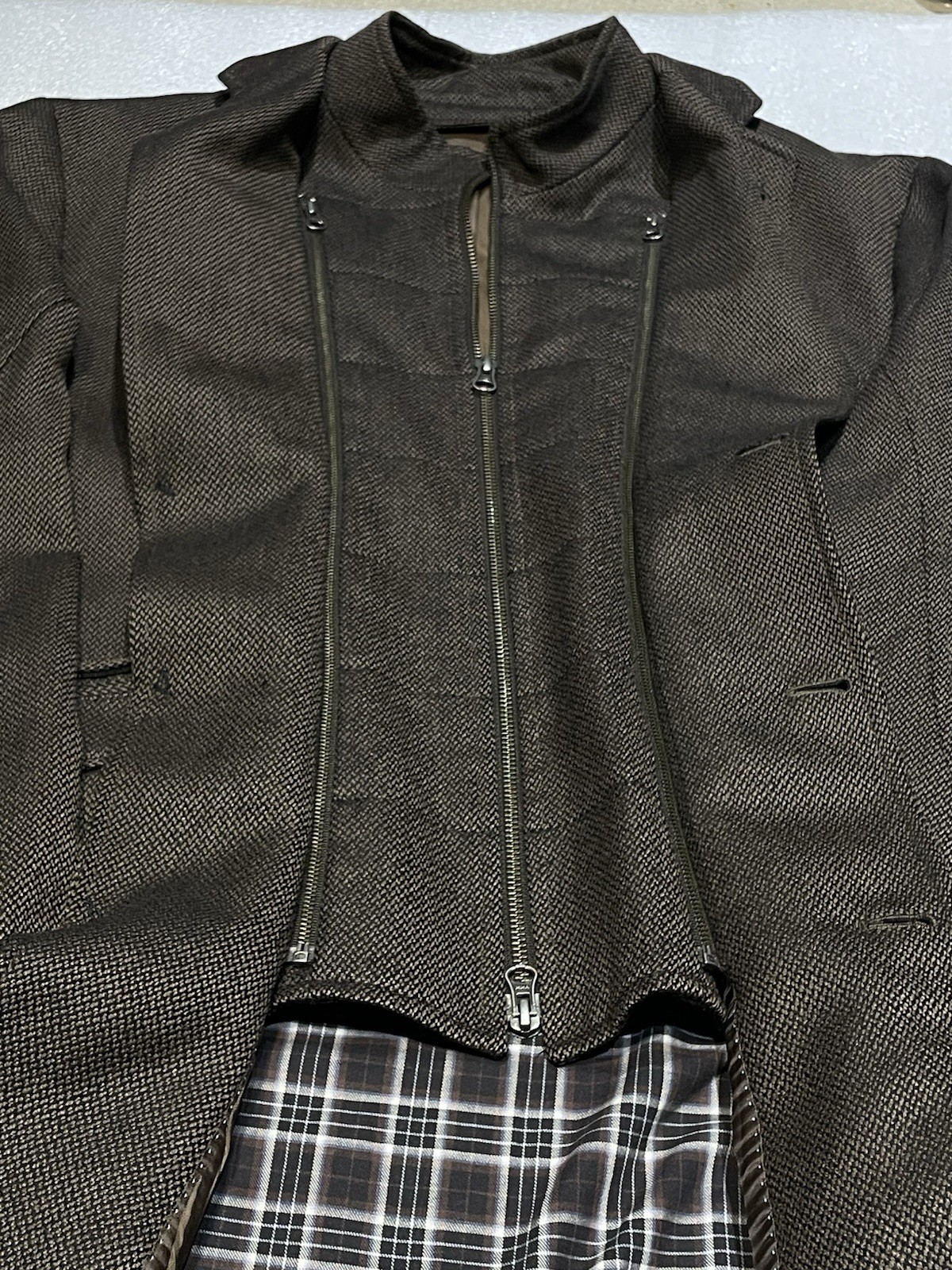 Kroon Men’s Jacket Blazer 44 L 95% Wool, 5% Cashmere Brown 23”x30”