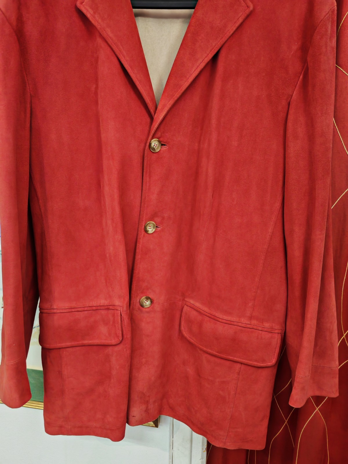 Tombolini Men’ Blazer Jacket 100% Suede Leather EU 52 ( M / L ) Made in Italy