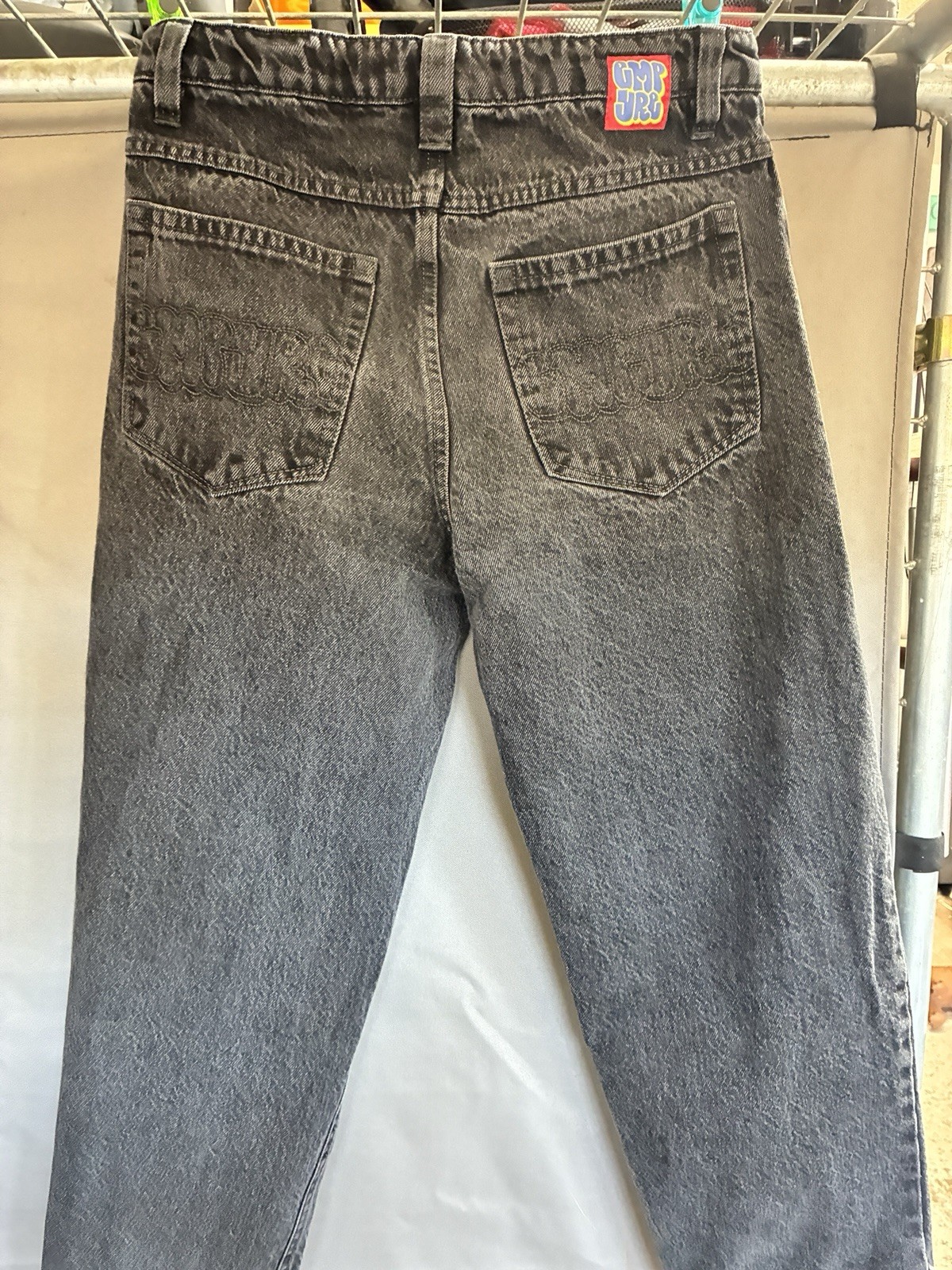 Empyre Men’s Gray Acid Wash Straight Denim Jeans Regular Fit Mid Rise 5-Pocket