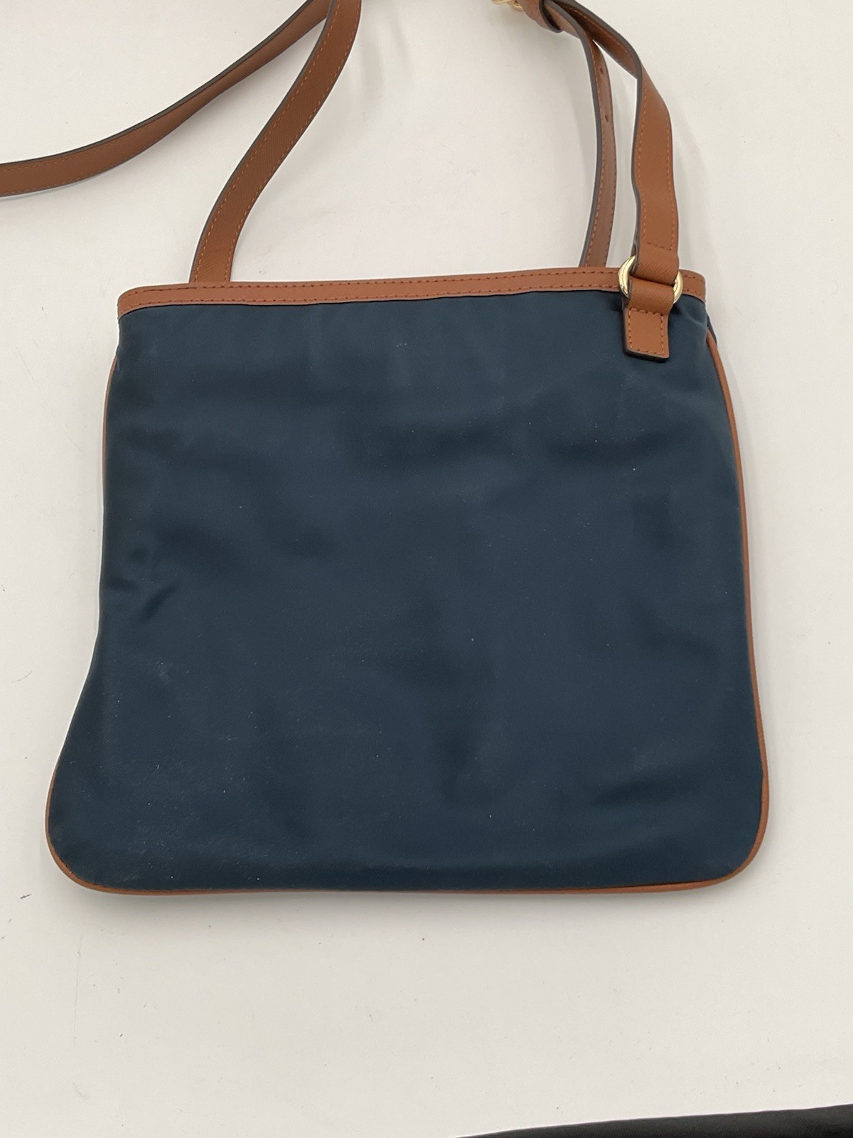 Michael Kors Medium Crossbody Bag Navy/Brown, Gold Hardware, Zip, Pockets
