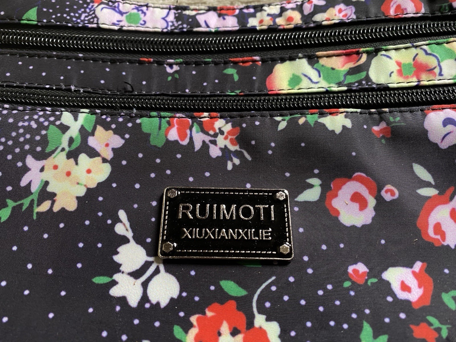 RUIMOTI Nylon FlORAL Crossbody Shoulder Bag Purse Very Roomy Pockets 13” x 6.75