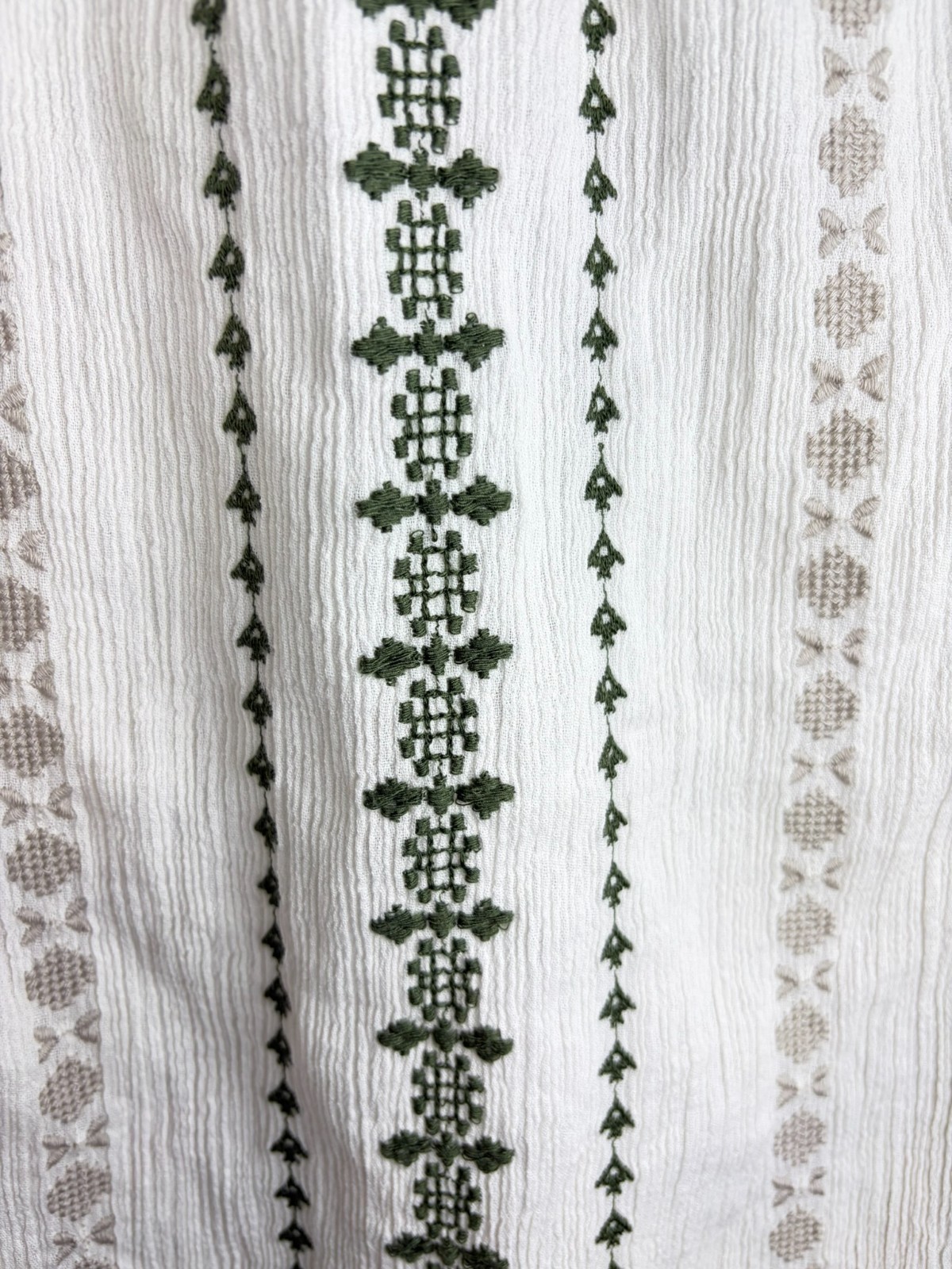 Karen Kane XL White Embroidered Boho Top 100% Cotton Long Sleeve Cottagecore EUC