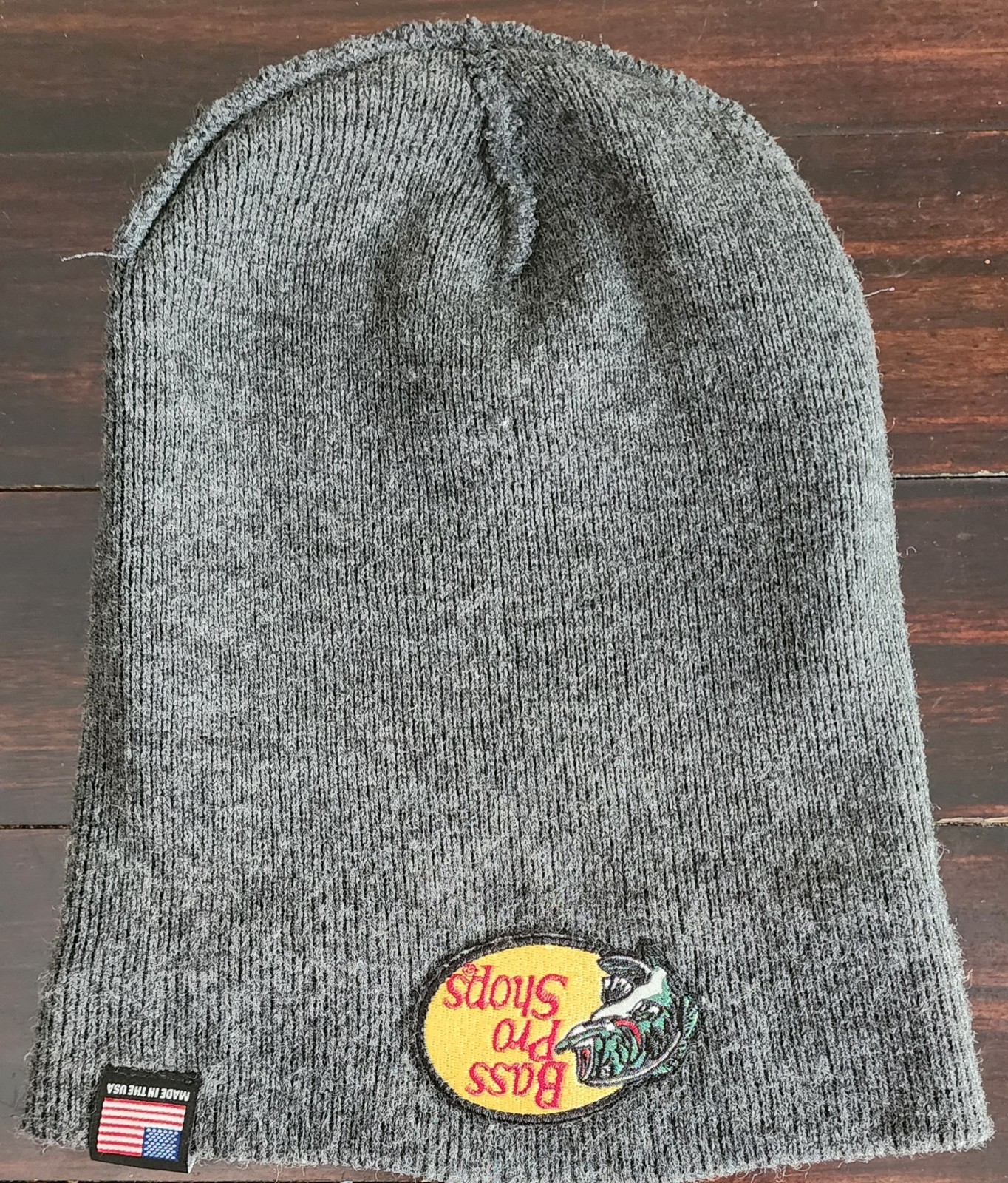 Bass Pro Shops Classic Logo Beaniel Gray Adult 100% Acrylic Camp Hike Hunt
