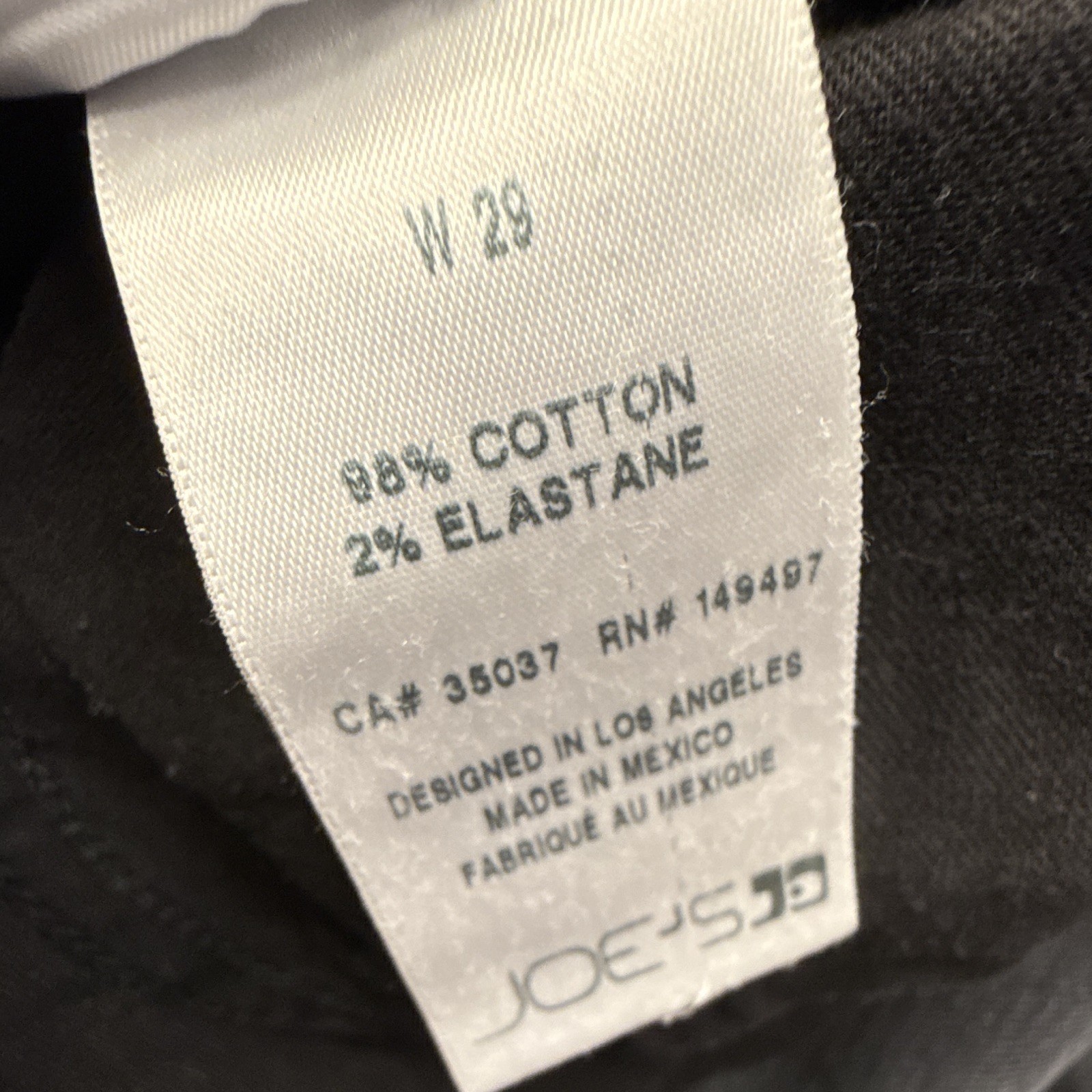 JOE’S Women’s Black High Rise Straight Stretch Denim Jeans 5-Pocket Button