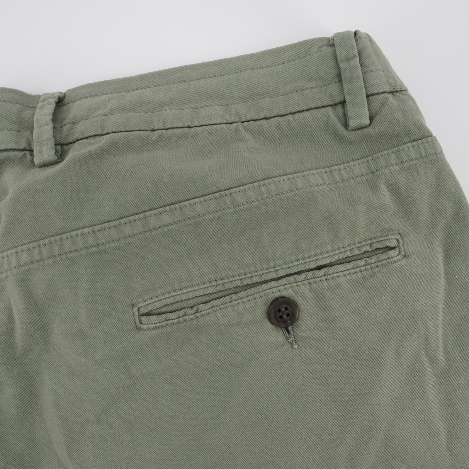 Canali Drawstring Waist Chino Stretch Pants Sage Green Mens XL Fits 36″ IT 52
