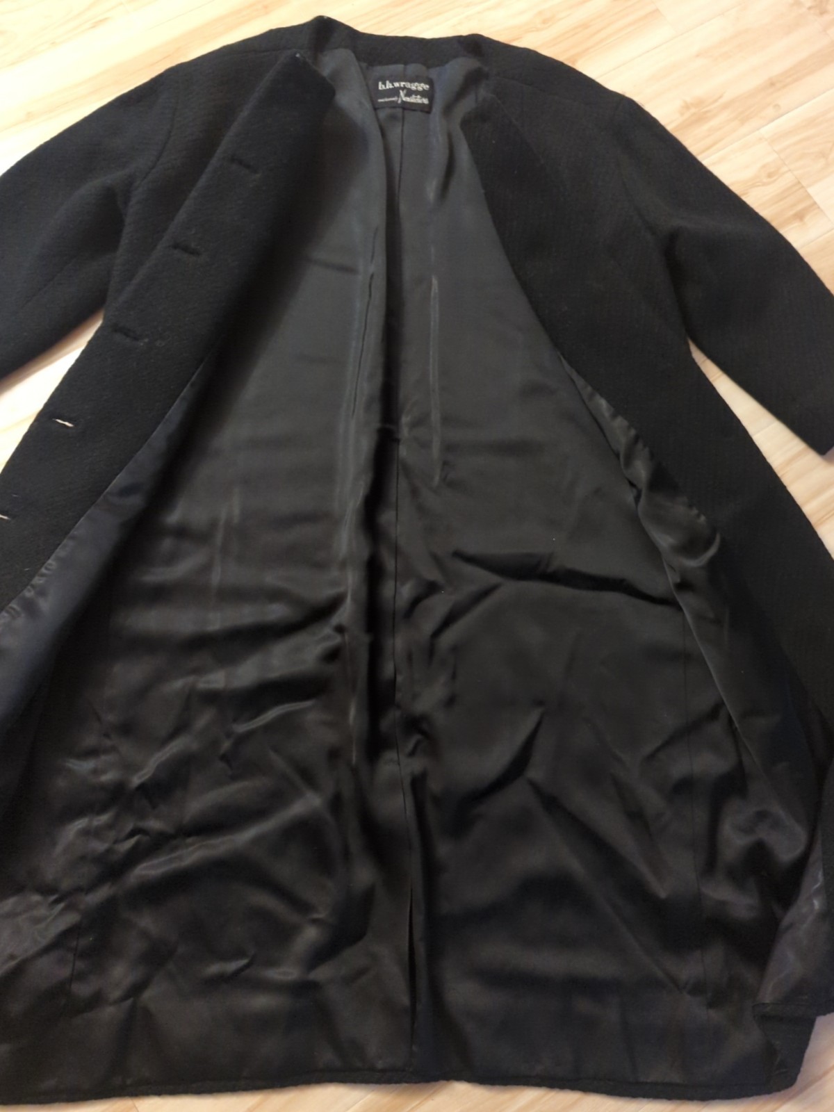 Vtg Mod 1950s 1960s B.H. Wragge For Neusteters Wool Black Jacket Coat Nice!