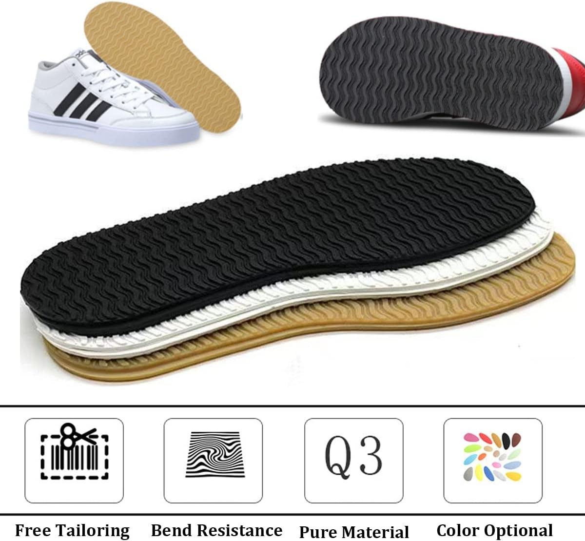 Full Soles Rubber Replacement Anti-Slip Shoe Bottom Repair Material Shoe Repair