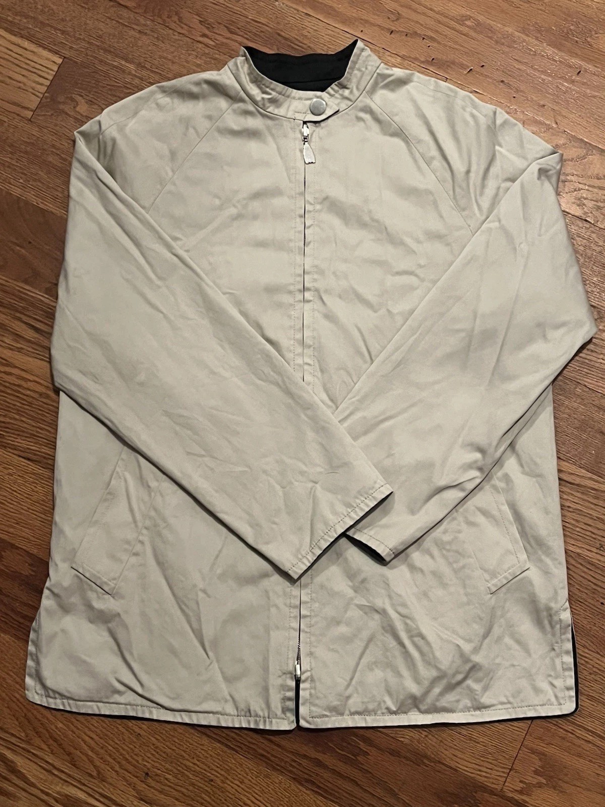 MaxMara Reversible Lightweight Zip-Front Mid-Length Jacket Beige Long Sleeve 40