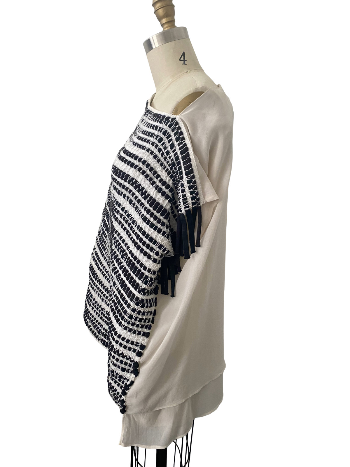 Pier Antonio Gaspari Italian Designer Plissé Tunic Top – Size 42 (US Size 6)