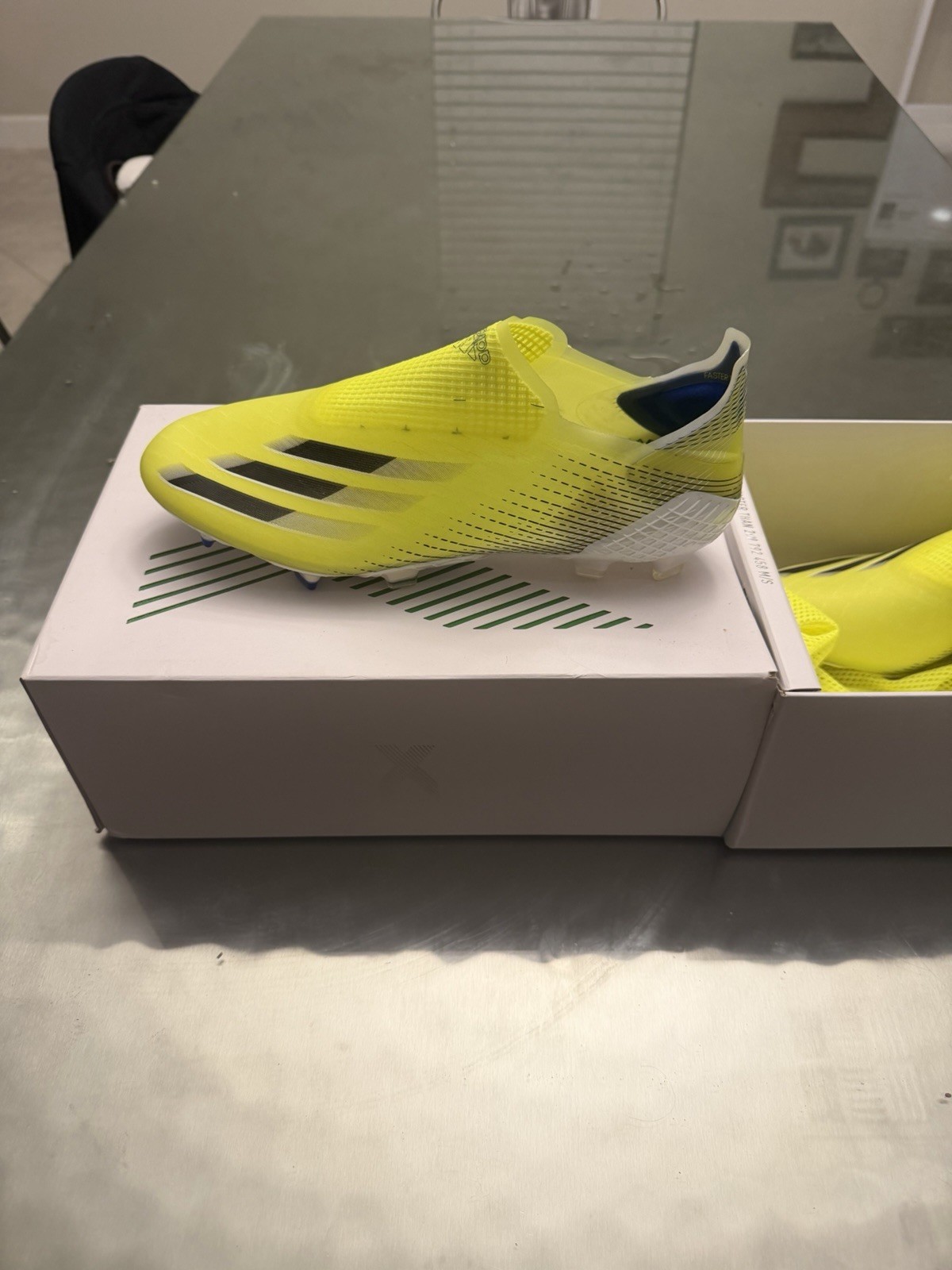adidas X Ghosted+ FG Men’s Soccer Cleats Solar Yellow Low Top Slip-On FW6911