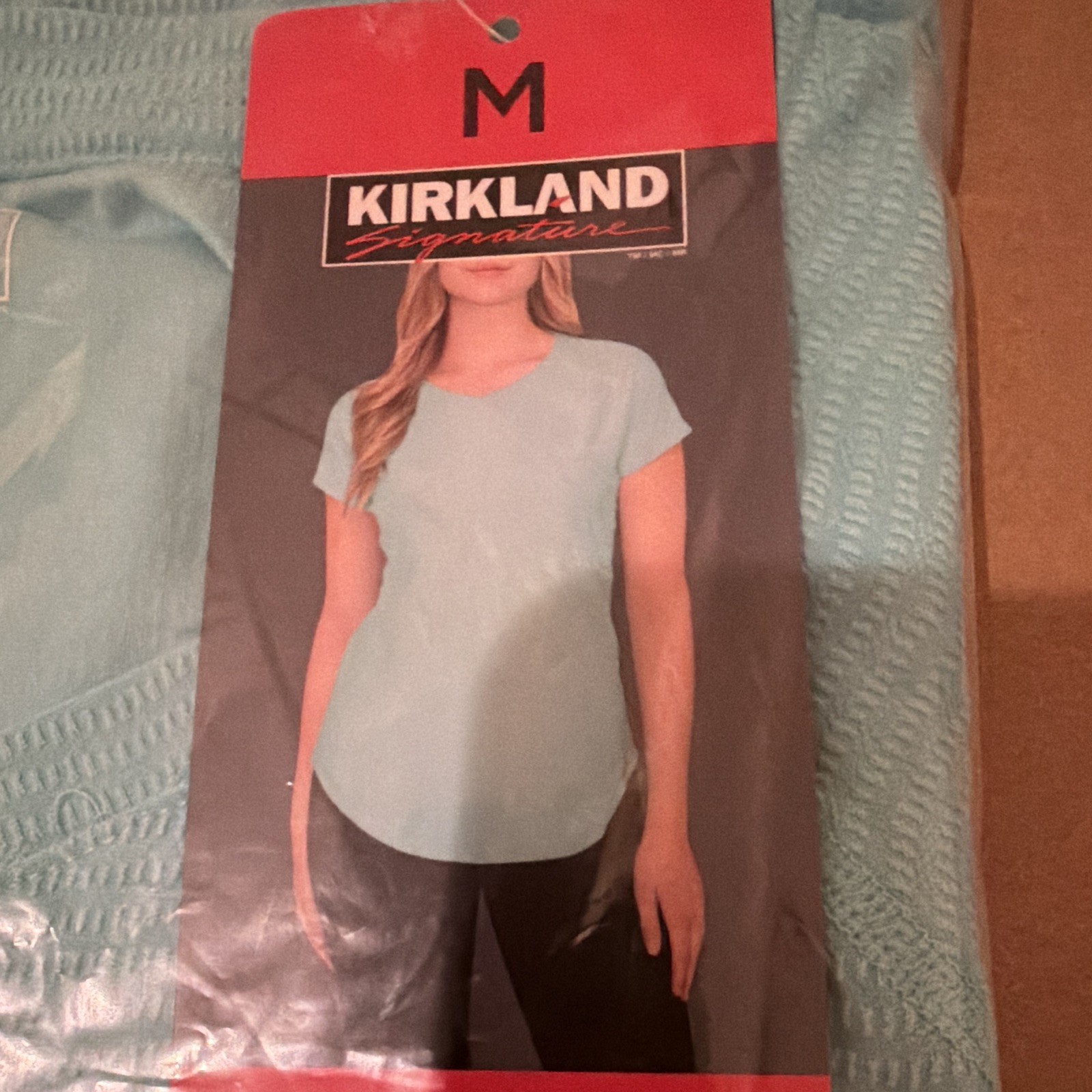 Kirkland Signature Women’s Turquoise Short Sleeve T-Shirt, Size M Regular
