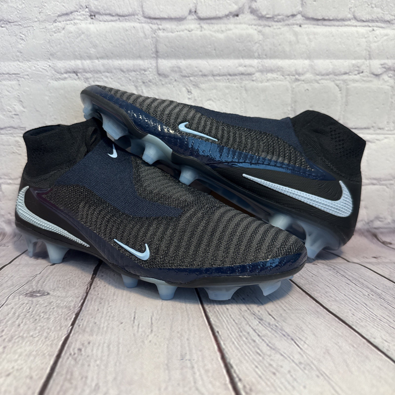 Nike Phantom 6 High Elite FG Black Ice Blue Soccer Cleats Men’s Size 9 NEW
