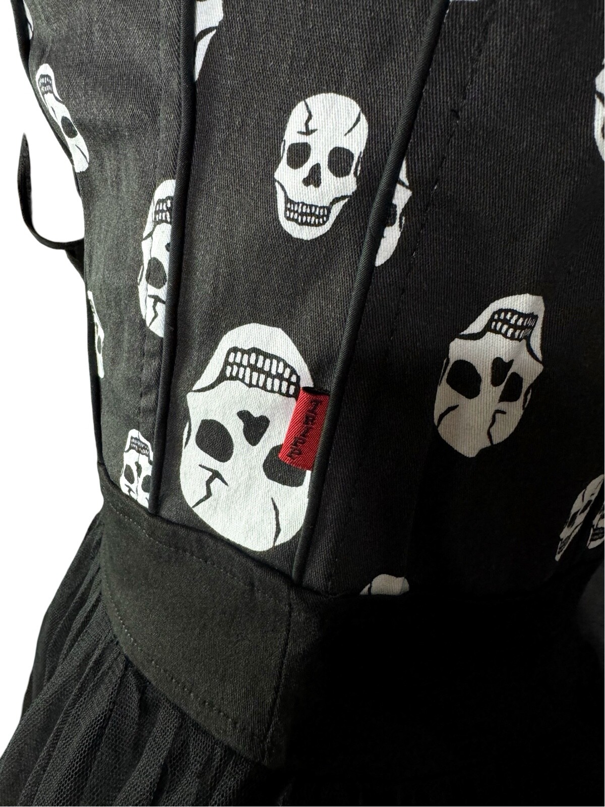 TRIPP TOXIC SKULL BLACK TULLE GOTHIC PUNK SEXY BALL HALLOWEEN MINI DRESS IO9760P