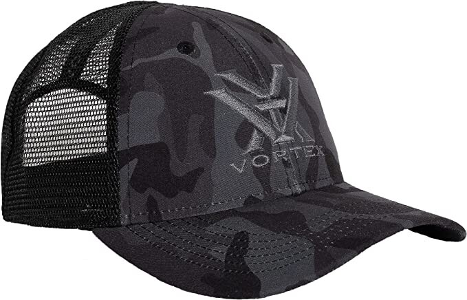 VORTEX Logo Meshes Snap Back Black Camo Cap – One Size Fits Most (121-53-BCA)