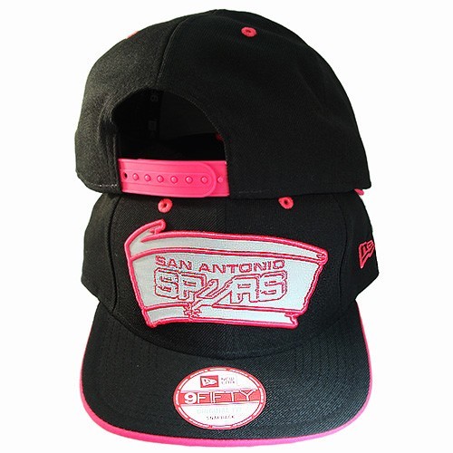 New Era San Antonio Spurs Snapback Hat NBA Classic Hot Pink Reflective Logo Cap