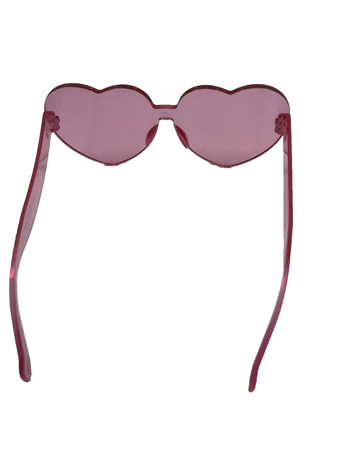 Pink Heart Shaped Sunglasses R2 Plastic or Polycarbonate Lens Frameless