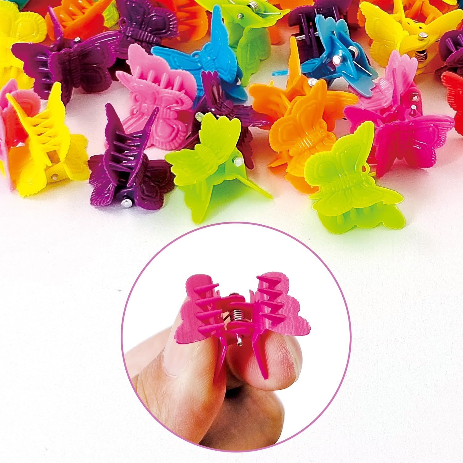 50 Packs Assorted Color Butterfly Hair Clips, Beautiful Mini Butterfly Hair Clip