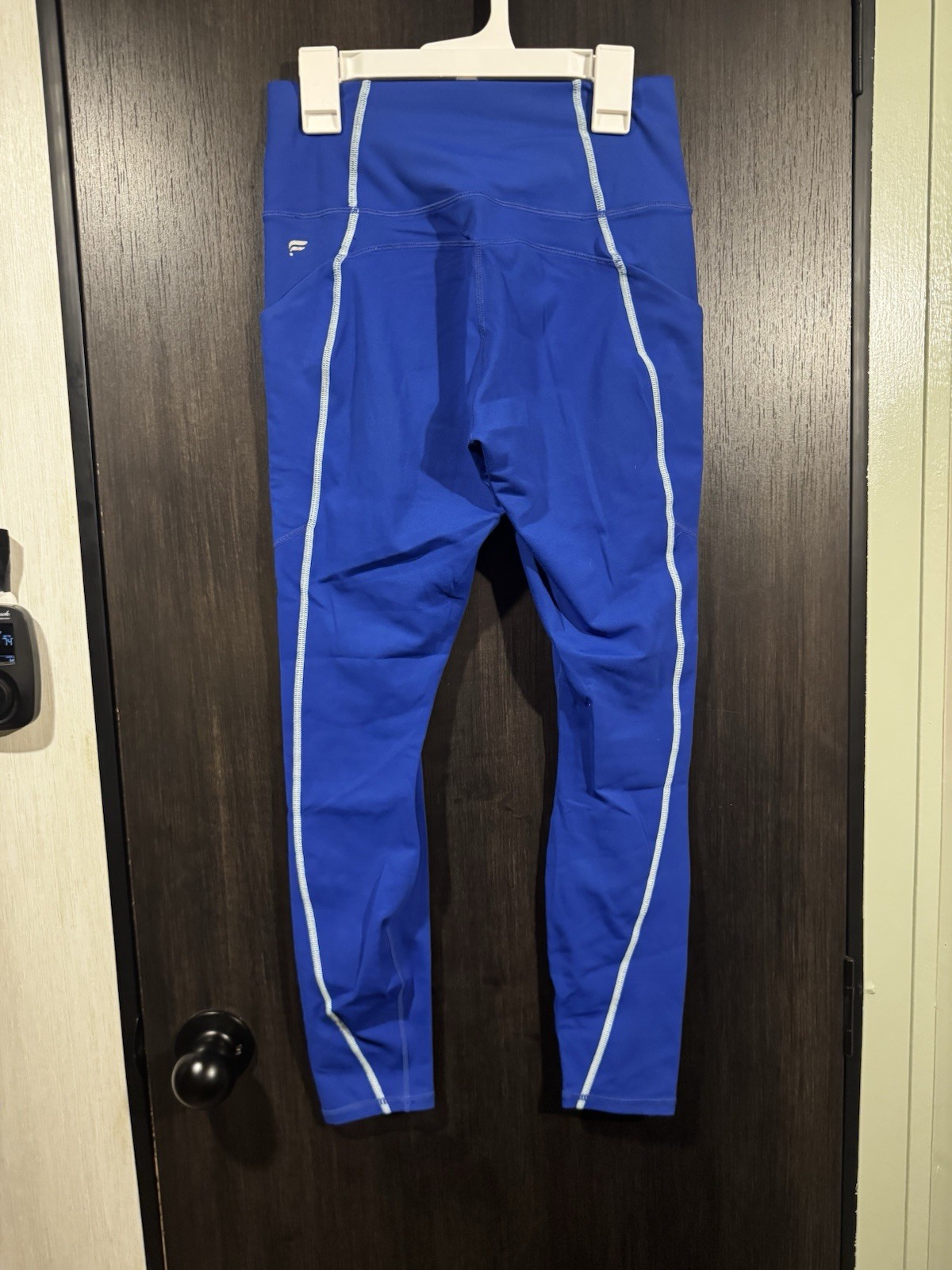 Fabletics PureLuxe Royal Blue Leggings High Rise Side Pocket Athletic Pants