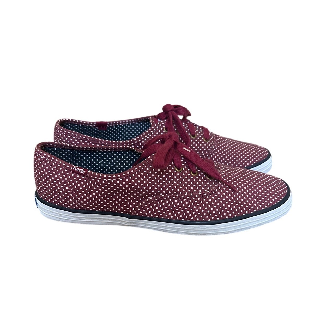 Keds Champion Red and White Polka Dot Design Shoe Size 9.5
