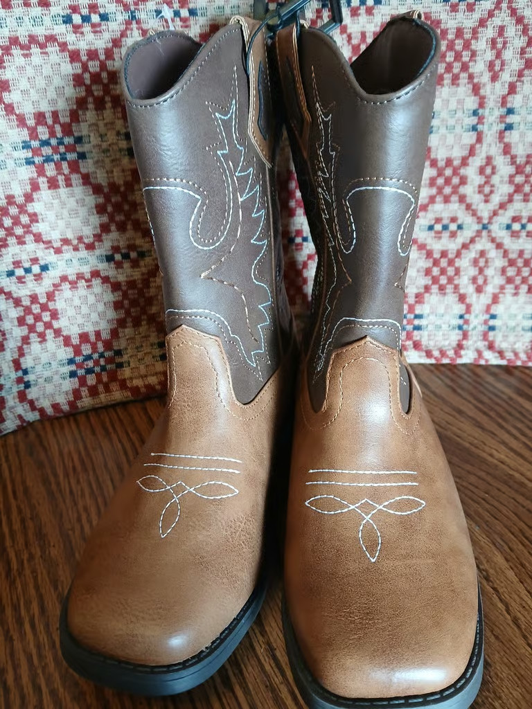 Brown Western Boots, Cowboy Boots, Brand New, Wonder Nation Brand, Boys Size 1