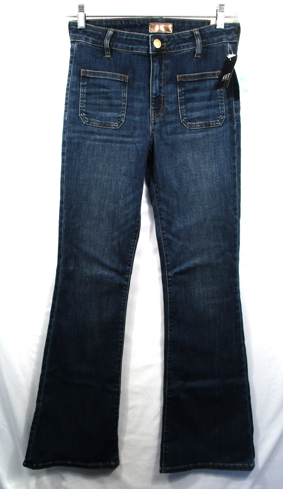 -NWT KUT From The Kloth Ana High Rise Flare 33.5″ Inseam Jeans Indigo Sz 4