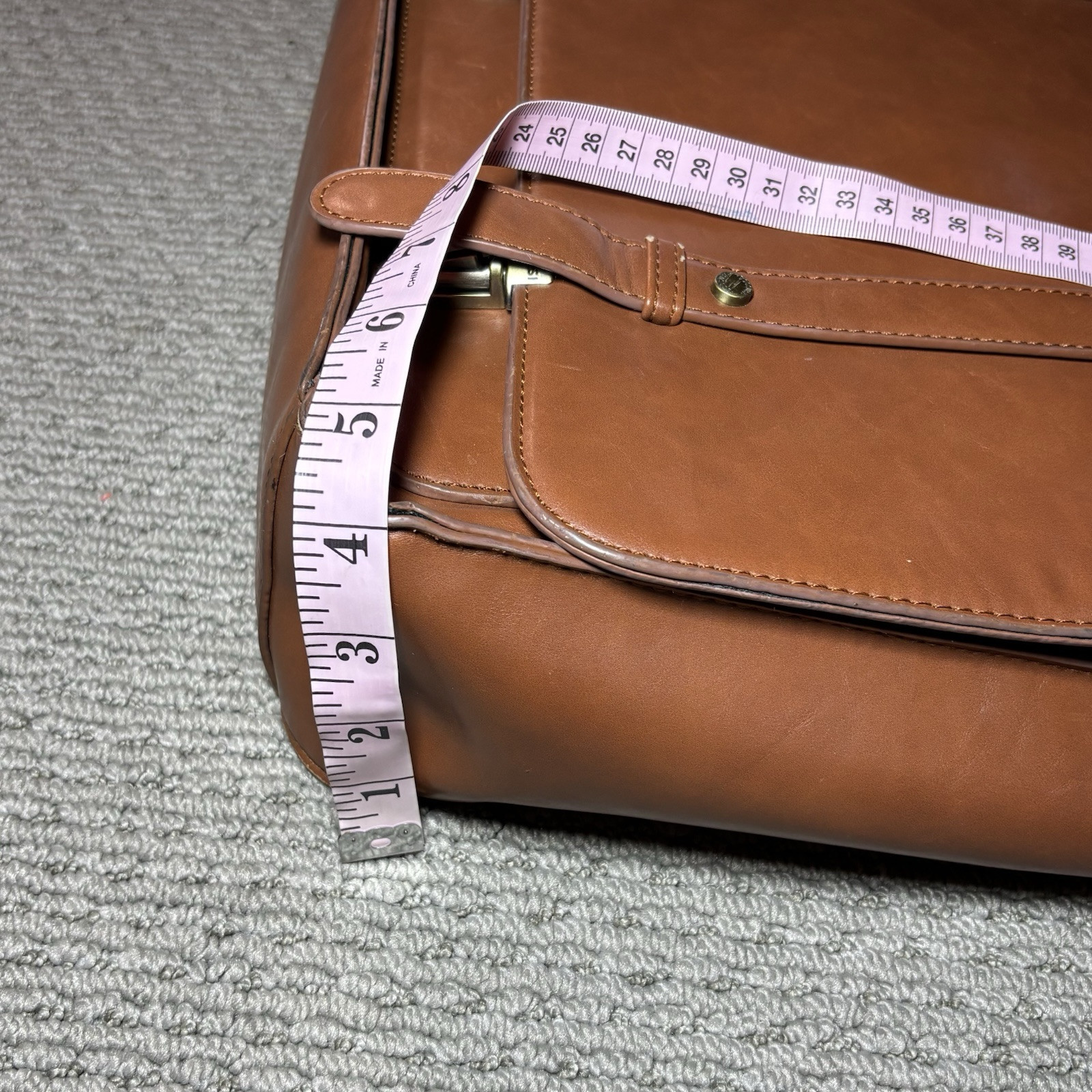 ECOSUSI Laptop Bag Vegan Leather Messenger Brown Briefcase Backpack 15.6