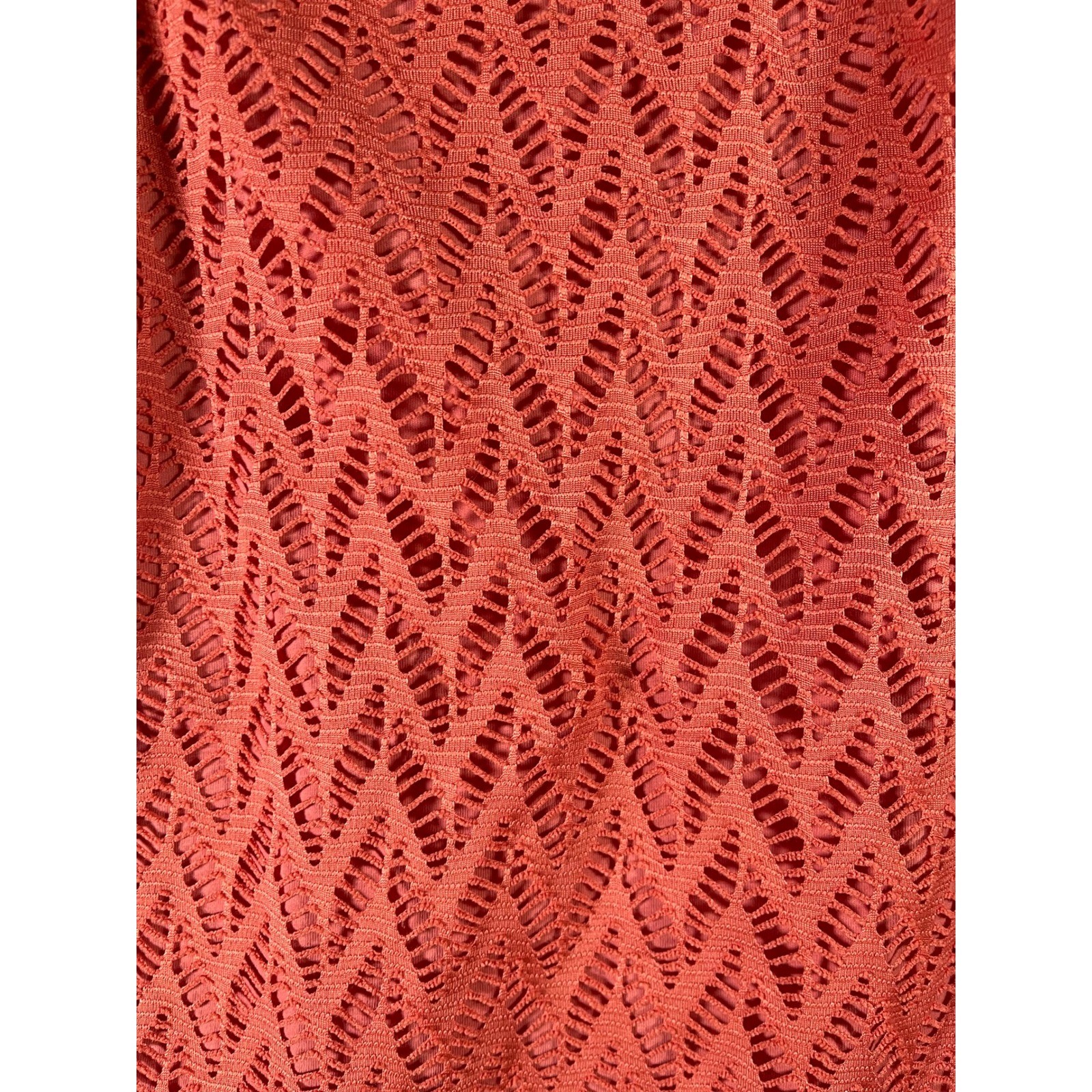 LOFT Ann Taylor Coral Orange Crochet Lace Chevron Camisole Tank Top XS