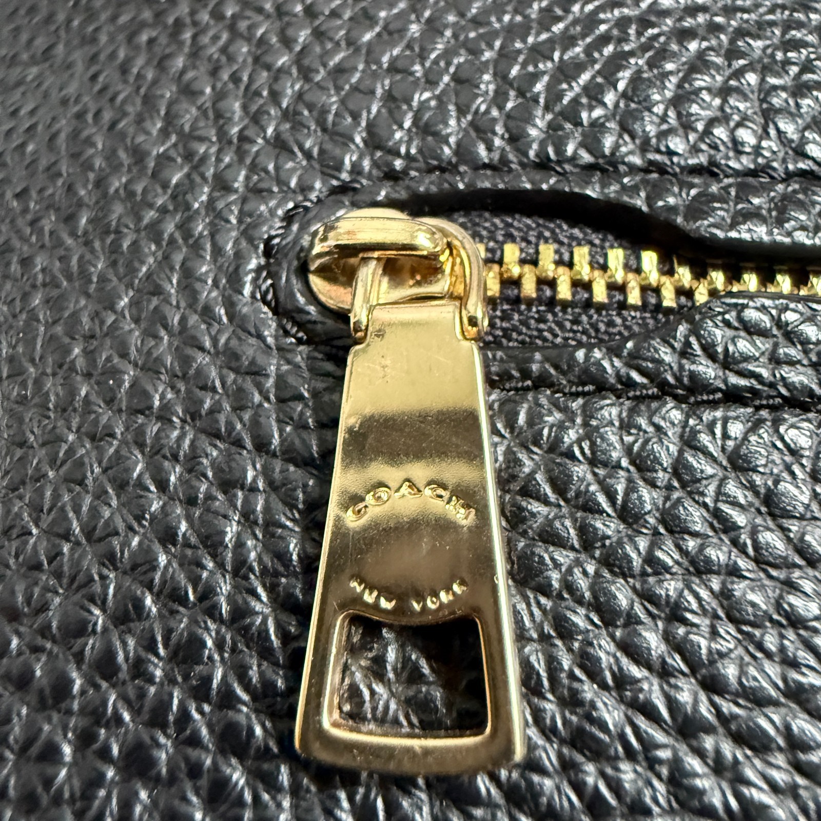 Coach Shoulder Bag Abby Duffle Pebbled Leather Bag w/Charm Black Very Nice EUC