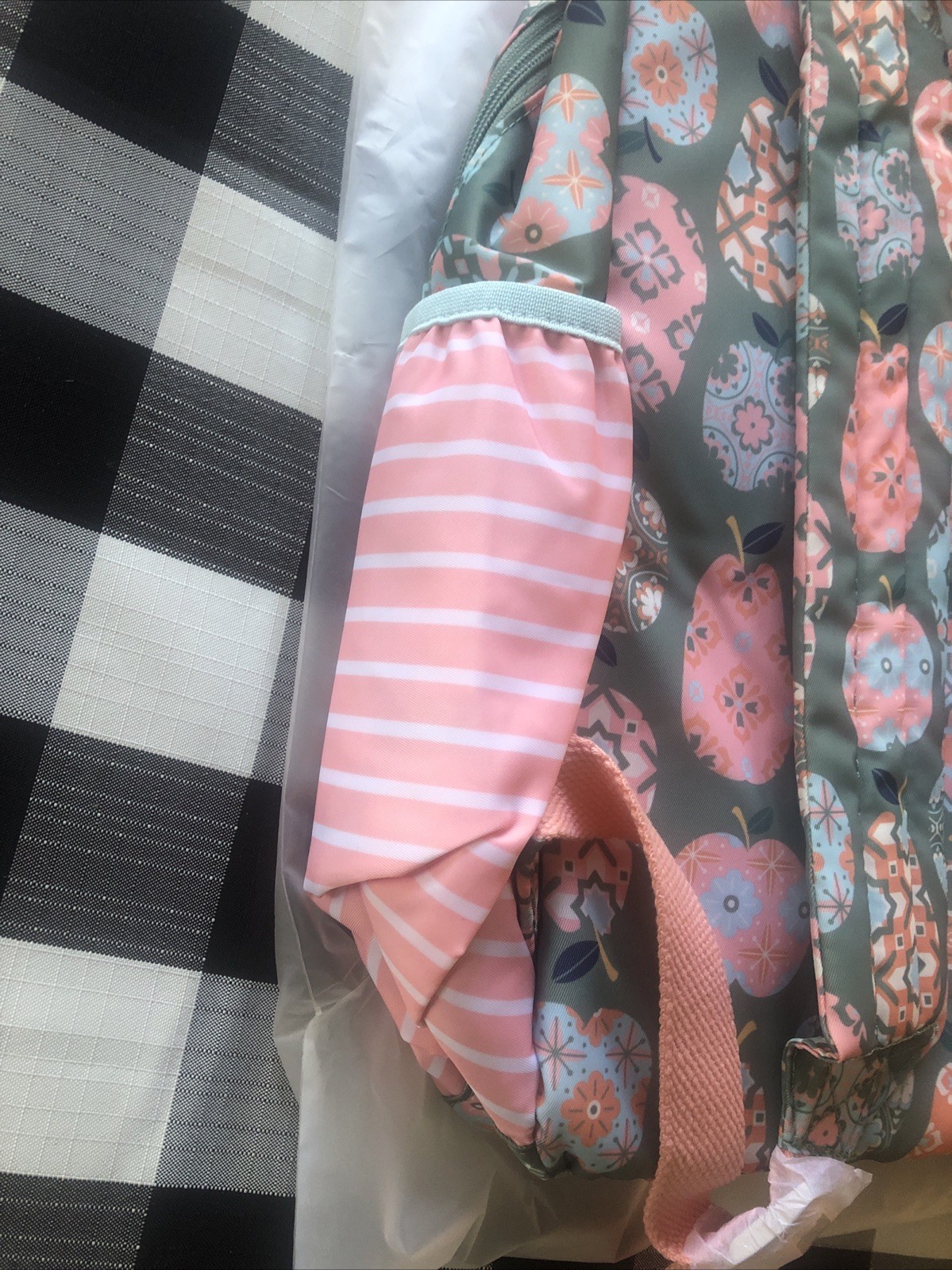 NEW girls MATILDA JANE CeCe Apple Print Backpack green peach ruffles