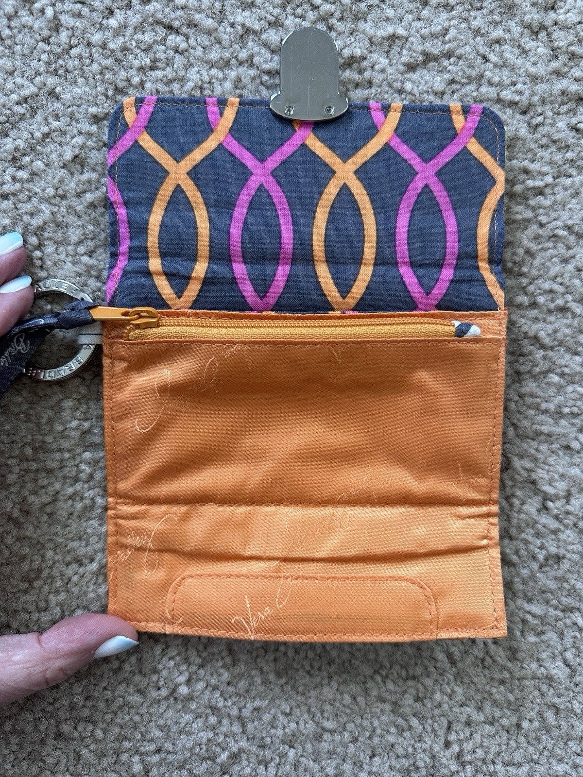 Vera Bradley Push Lock Wallet In Retired Jazzy Blooms Pattern